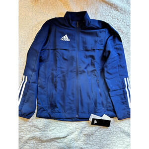 Adidas‎ Youth Navy Blue Activewear Jacket with White Stripes Size Medium